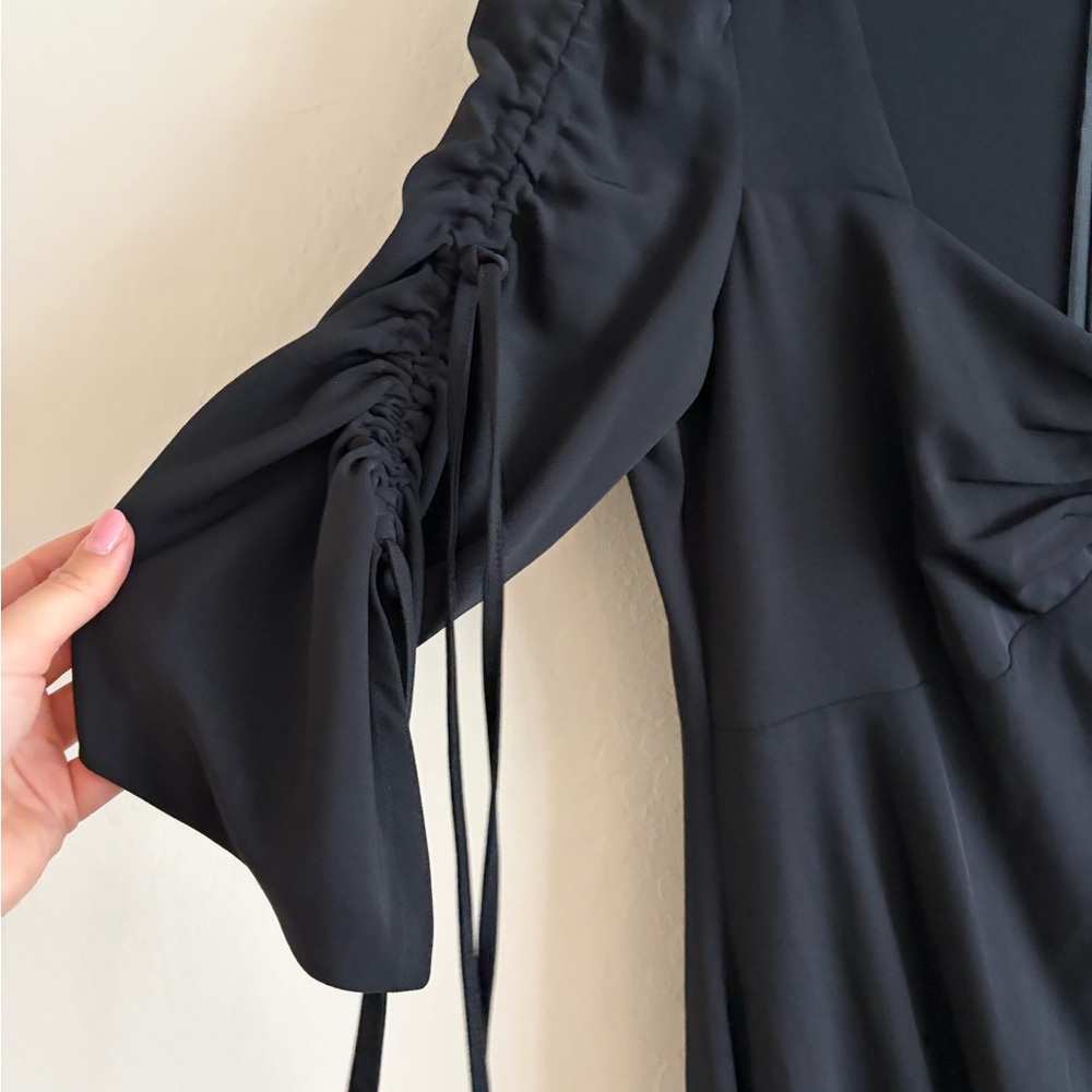 Rodarte Black Ruched Asymmetric Ruffle Dress 2XS - Picture 11 of 14